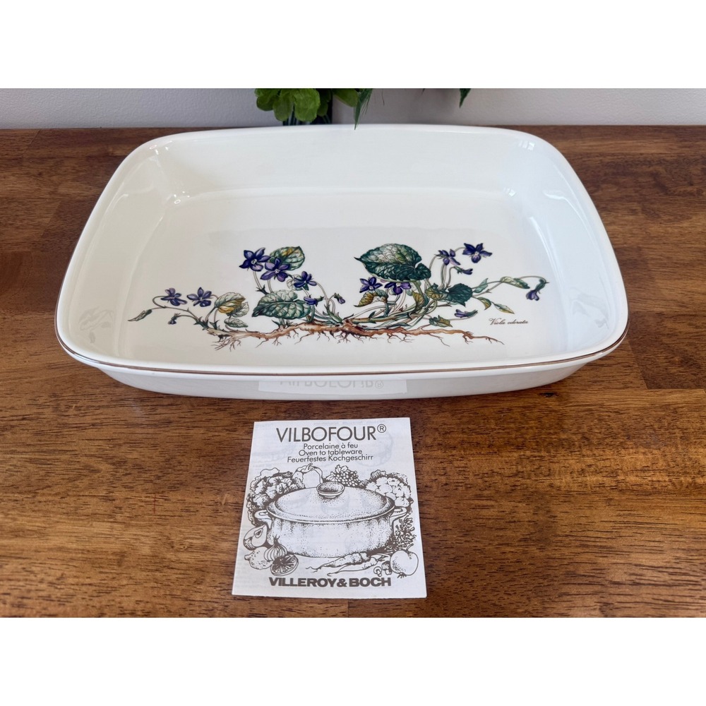 Vintage Villeroy & Boch Botanica Vilbofour Large Oven Table Baking Dish Unused - Picture 3 of 11